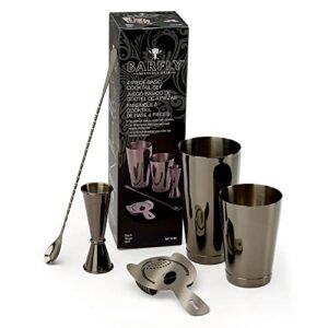 Barfly M37101BK Basics Cocktail Set, 5-Piece, Gun Metal Black