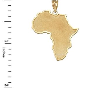 Travel & Destinations Jewelry 10K Yellow Gold Africa Map Pendant