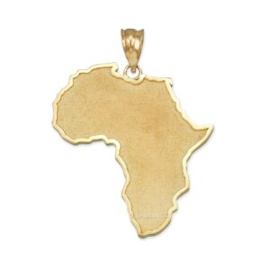 travel & destinations jewelry 10k yellow gold africa map pendant