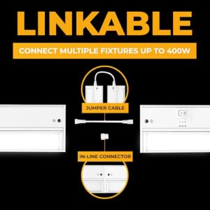 NSL LED Under Cabinet Lighting Dimmable Hardwired or Plugged-in Installation - 3 Color Temperature Slide Switch - Warm White (2700K), Soft White (3000K), Cool White (4000K) - 9 Inch White Finish