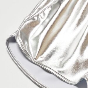 Perfashion Silver Shiny Metallic Shorts for Women