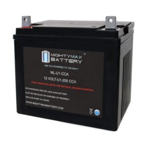 mighty max battery ml-u1-cca - 12v 200 cca - sla starting battery for lawn, tractors and mowers brand product (3351559)