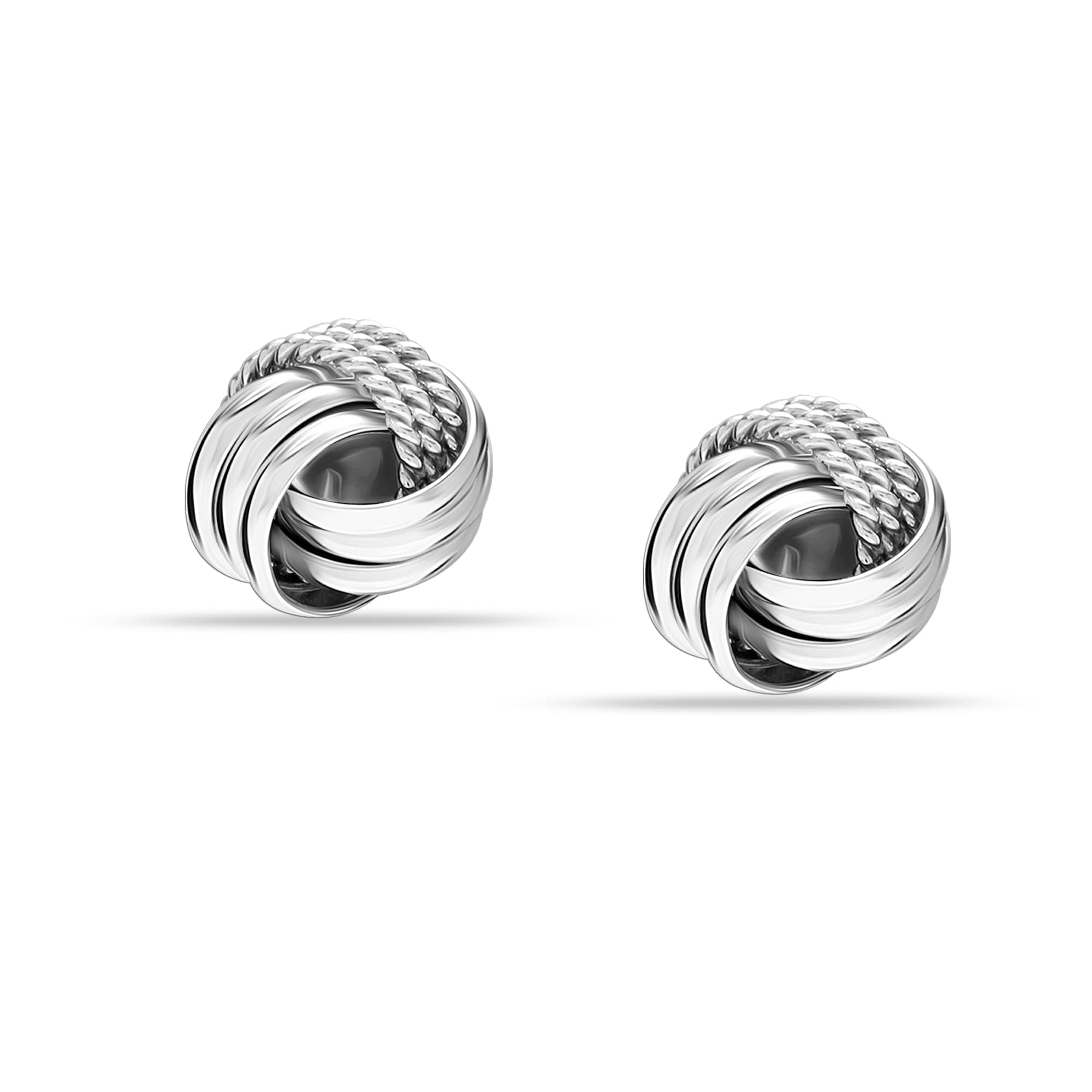 LeCalla 925 Sterling Silver Love Knot Earrings Jewelry Lightweight Italian Love-Knot Stud Earrings for Women Teen - 10mm