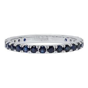 Dazzlingrock Collection 2mm Round Blue Sapphire Eternity Wedding Ring for Her in 10K White Gold Size 7