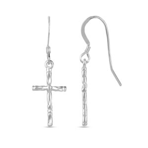 LeCalla 925 Sterling Silver Women's Drop & Dangle Earrings Lightweight Cross Dangle Drop Earring Religious Gift for Women - 35mm