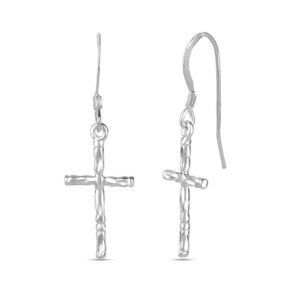 LeCalla 925 Sterling Silver Women's Drop & Dangle Earrings Lightweight Cross Dangle Drop Earring Religious Gift for Women - 35mm