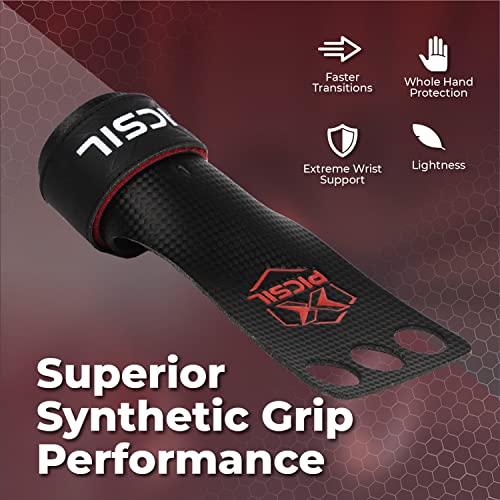 PICSIL RX Grips - Carbon Hand Grips for Cross Training, Gymnastics, and Weightlifting - Unisex Design for Protection Against Blisters and Improved Mobility During Workouts and WODs (M)