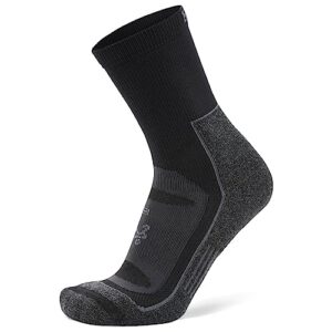 balega blister resist performance crew athletic running socks for men and women (1 pair), black, medium