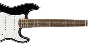 Squier Mini Stratocaster Electric Guitar, with 2-Year Warranty, Black, Laurel Fingerboard