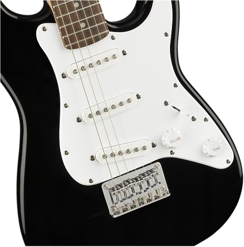 Squier Mini Stratocaster Electric Guitar, with 2-Year Warranty, Black, Laurel Fingerboard