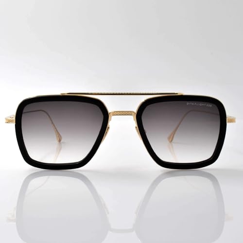 Dita FLIGHT.006 MATTE BLACK K GOLD/DARK GREY SHADED 52/22/144 men Sunglasses