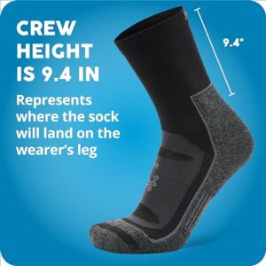 Balega Blister Resist Performance Crew Athletic Running Socks for Men and Women (1 Pair), Black, X-Large