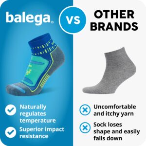 Balega Blister Resist Performance Quarter Athletic Running Socks for Men and Women (1 Pair), Black, Large