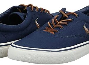 POLO RALPH LAUREN Men's Thorton Low Top Sneakers, Navy, Blue, 10.5 Medium US