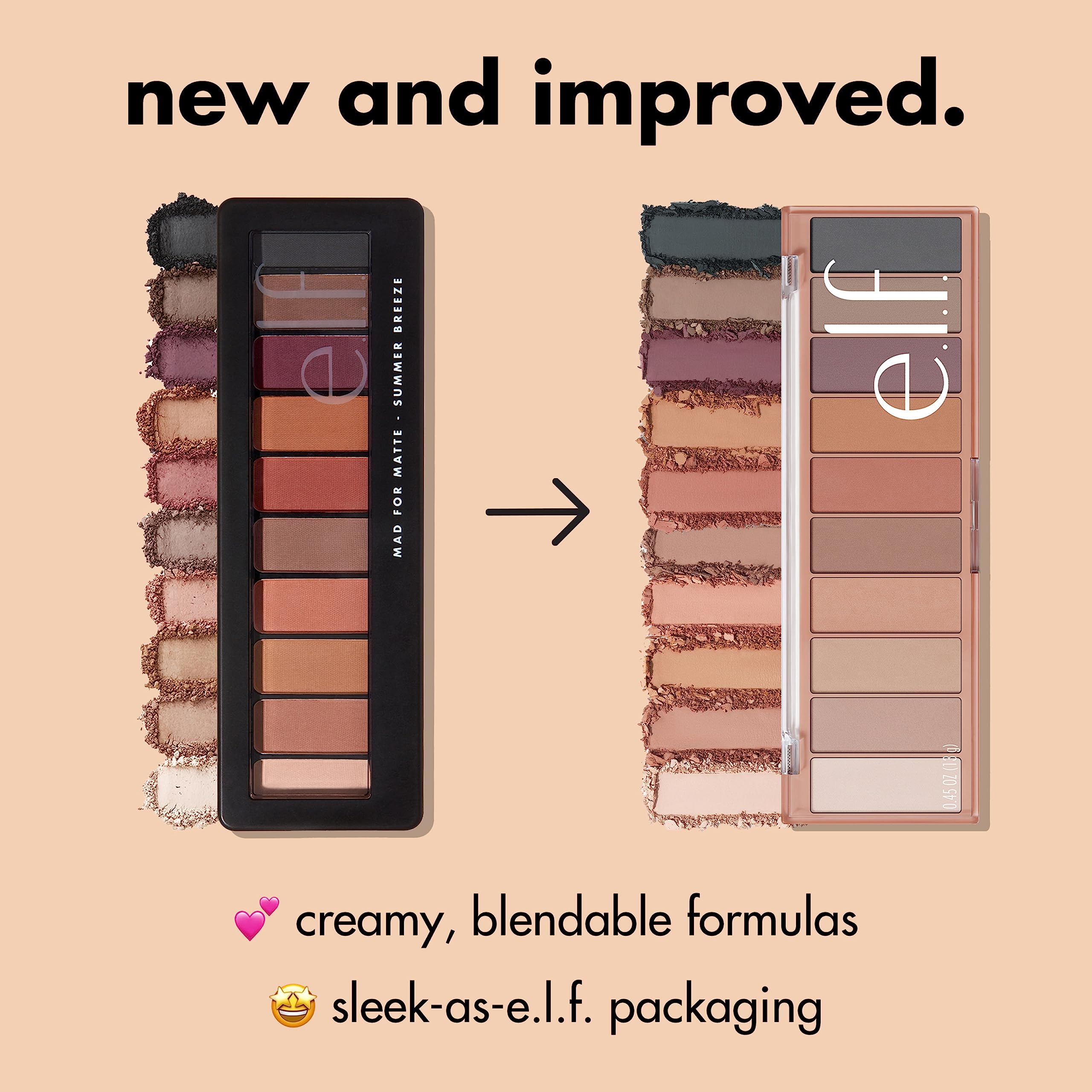 e.l.f. Perfect 10 Eyeshadow Palette, Ten Ultra-pigmented Neutral Shades, Smooth, Creamy & Blendable Formula, Vegan & Cruelty-free, Summer Breeze