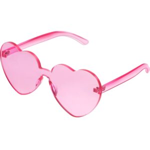 Maxdot Heart Shape Sunglasses Rimless Transparent Heart Glasses Colorful Party Favors