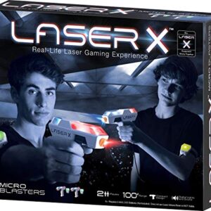 LASER X Two Player Laser Gaming Set, Multi, 2 Laser units with 2 Arms Receivers 100' Range