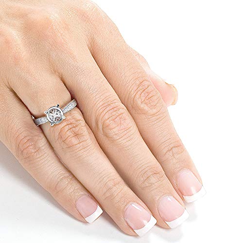 Kobelli Diamond Semi Mount Engagement Ring Vintage Style Engraved Antique Style, 14k White Gold (No Center Stone), 6.5