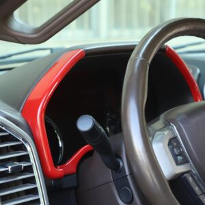 Voodonala Red Dashboard Trim for 2015 2016 2017 2018 2019 2020 Ford F150 F250 F350 Super Duty(Red,3Pcs)