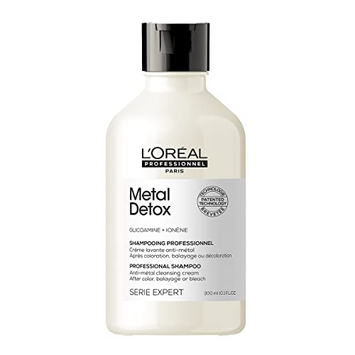 L'OREAL PROFESSIONNEL PARIS Metal Detox Shampoo, Protects Color-Treated Hair From Damage and Breakage, For Smooth, Strong & Shiny Looking Hair, Rich & Creamy Texture, Serie Expert, 300 ml