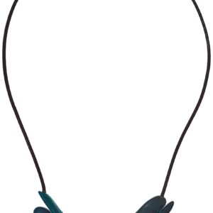 Robert Lee Morris Women's Sculptural Double Row Patina Frontal Necklace Pendant Enhancer, Blue/Green, One Size