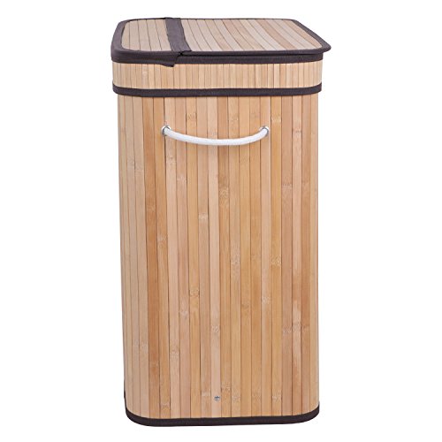 Laundry Basket Bamboo Laundry Hamper 2 Parts for Dirty Clothes Storage