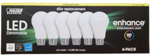 feit electric led 60w replacement soft white, 6 count