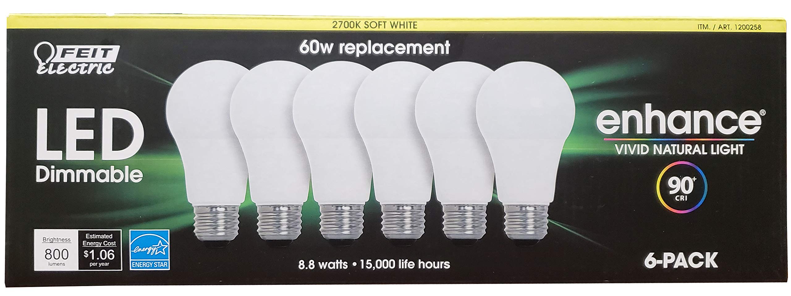 Feit Electric Led 60W Replacement Soft White, 6 Count