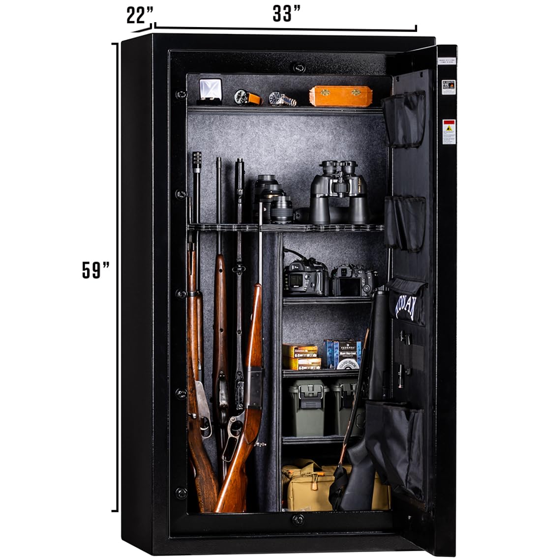 Kodiak Home Gun Safe for Rifles & Pistols | KBX5933 by Rhino Metals with New SafeX Security System | 46 Long Guns & 6 Pistol Pockets | 40 Minute Fire Protection | 395lbs