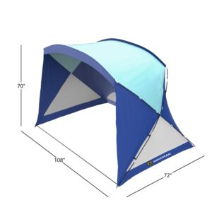 Beach Tent - Sun Shelter for Shade with UV Protection and Water-Resistant Coating for Sports Events and More with Carry Bag by Wakeman Outdoors (Blue)