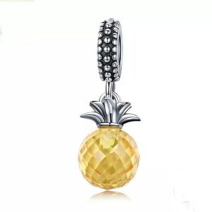 Pineapple Charm 925 Sterling Silver Fruits Charm Beads for Fashion Charms Bracelet & Necklace