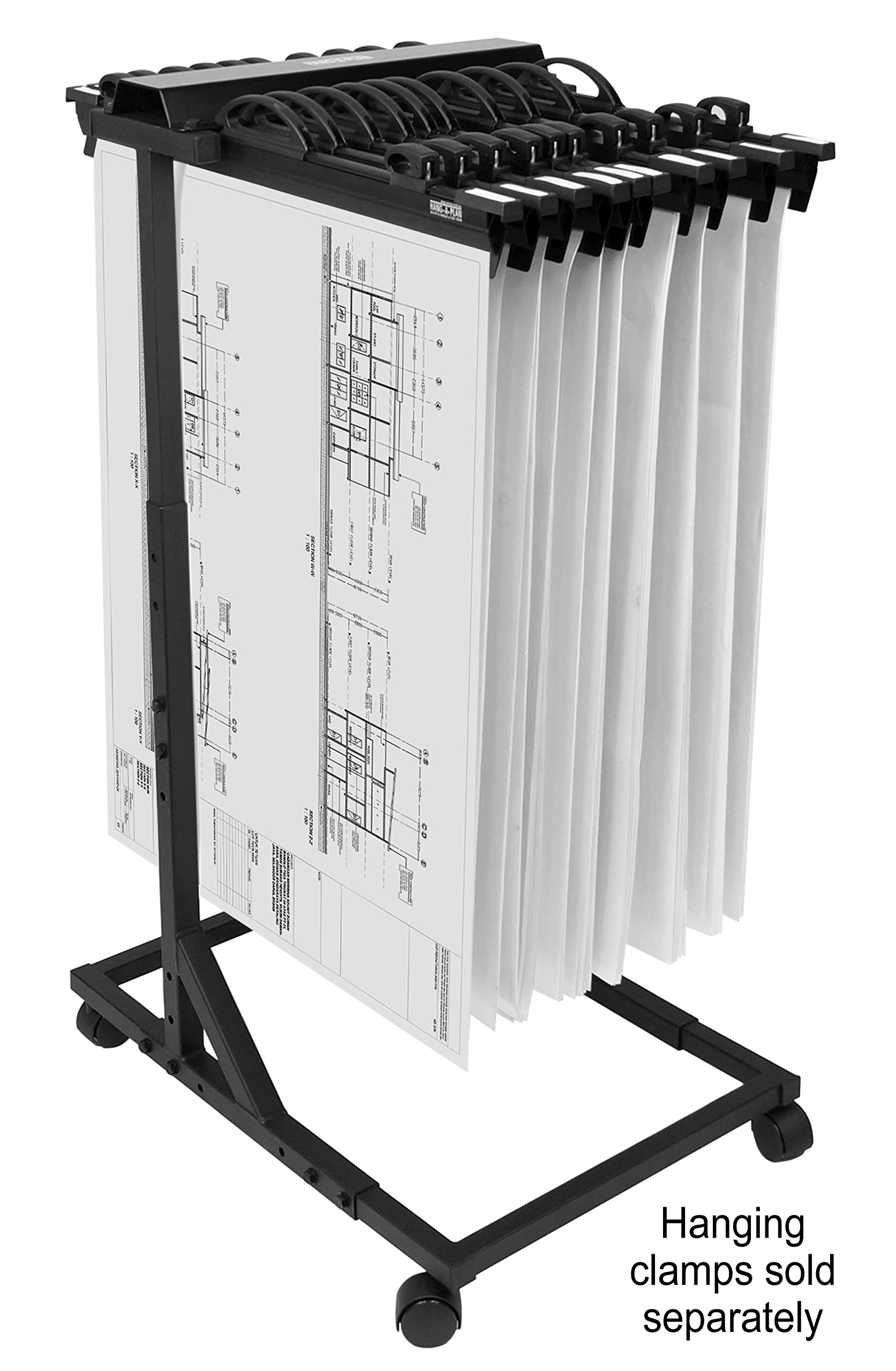 Arnos Hang-A-Plan, Mobile Blueprint Storage Rack, Height Adjustable