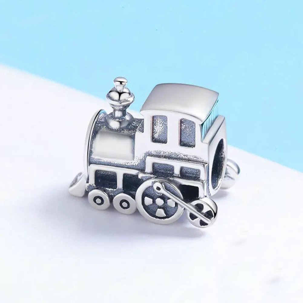 ABAOLA Train Charm 925 Sterling Silver Travel Charm Thread Beads fit for Women Charms Bracelets (train charm)