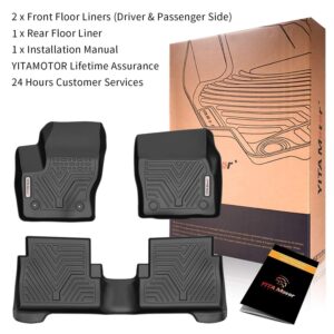 YITAMOTOR Floor Mats Fit for Fusion & MKZ 2013 2014 2015 2016, Custom Fit Floor Liners for 2013-2016 Ford Fusion Energi & Titanium, Lincoln MKZ, 1st & 2nd Row All Weather Protection, Black