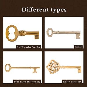 UNIQANTIQ HARDWARE SUPPLY Antique Brass Plated Hollow Barrel Skeleton Key for Antique Cabinet Doors, Grandfather Clocks, Dresser Drawer - Vintage, Old Furniture | SK3-DAB (1)