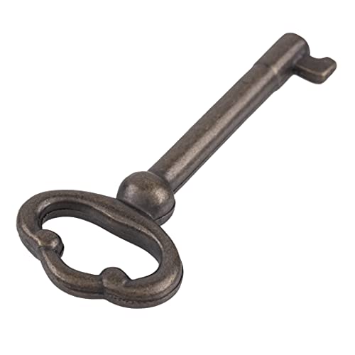 UNIQANTIQ HARDWARE SUPPLY Antique Brass Plated Hollow Barrel Skeleton Key for Antique Cabinet Doors, Grandfather Clocks, Dresser Drawer - Vintage, Old Furniture | SK3-DAB (1)