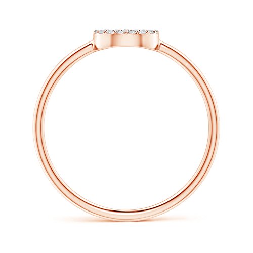 Pure Ignis Lab Created Open Circle Diamond Ring in 14k Rose Gold (0.09 ctw, H Color, SI2 Clarity, Ring Size 7) - April Birthstone