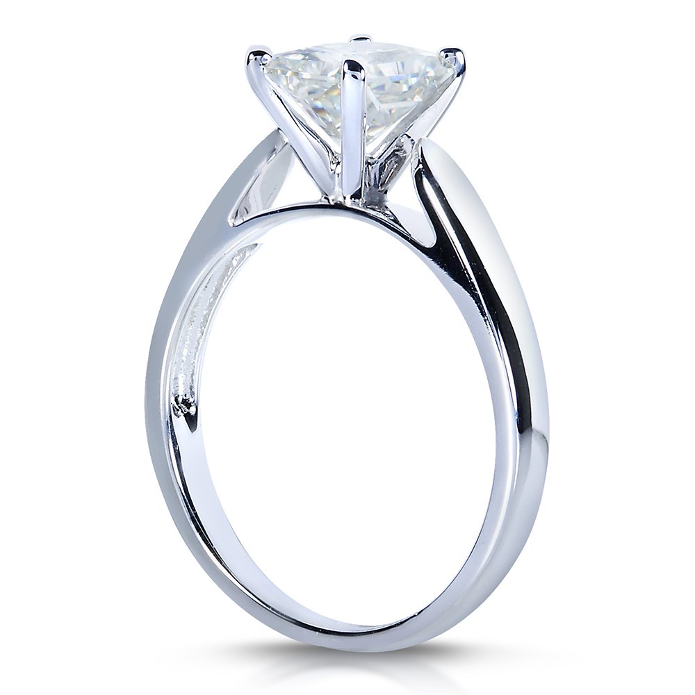 Kobelli Radiant-cut Moissanite Solitaire Engagement Ring 1 1/5 CTW 14k White Gold, Size 11, White Gold