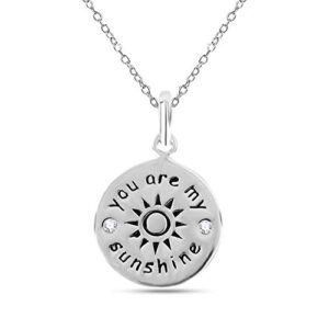 lecalla sterling silver jewelry antique engrave you are my sunshine pendant for women