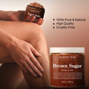 Brown Sugar Body Scrub for Cellulite and Exfoliation - Natural Body Scrub - Reduces The Appearances of Cellulite, Stretch Marks, Acne, and Varicose Veins, 10 Ounces