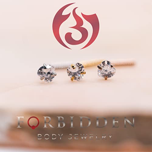 Forbidden Body Jewelry 2 Pack Heart Nose Ring, Heart Nose Stud, L Nose Rings, Heart Nose Rings, 18g 6mm Surgical Steel L Shaped Nose Ring with 3mm Heart CZ Crystal