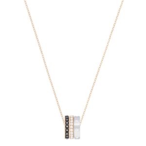 SWAROVSKI Hint Women's Pendant Necklace with a Mixed Metal Finish and White Crystals on a Rose-Gold Tone Plated Chain