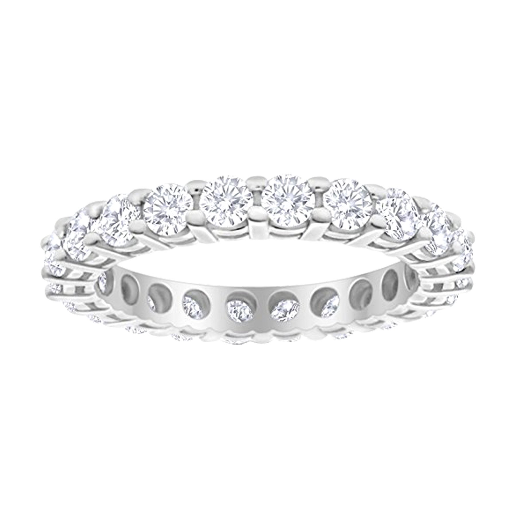 3 Carat (ctw) Platinum Round Diamond Ladies Eternity Wedding Anniversary Stackable Ring Band Premium Collection