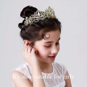 Gold Tiara Wedding Tiaras and Crowns for Women,Rhinestone Queen Tiara for Women Princess Crown Birthday Tiara Headbands for Wedding Prom Bridal Party Halloween Costume Christmas Gifts