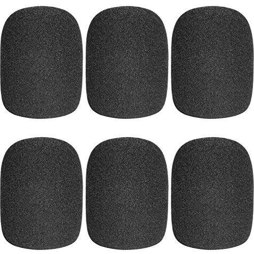 ChromLives Microphone Cover Microphone Windscreen Foam Cover Black Top Grade 6 Pack