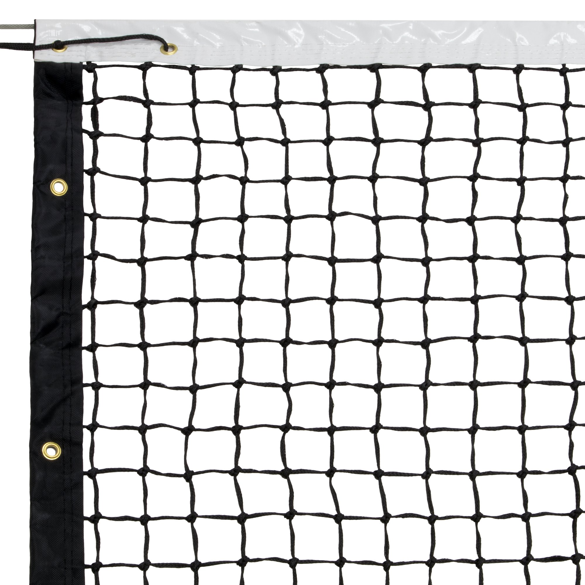 Standard Tennis Net with Winch Cable - 42" Plastic-Coated & Vinyl Netting - Full Size Replacement Sports Equipment for Indoor and Outdoor Tennis Courts - Carrying Bag Included