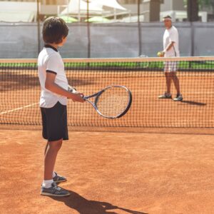 Standard Tennis Net with Winch Cable - 42" Plastic-Coated & Vinyl Netting - Full Size Replacement Sports Equipment for Indoor and Outdoor Tennis Courts - Carrying Bag Included