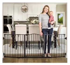 regalo deluxe home accents widespan safety gate, 74.5" w x 28" h, includes 4 wall mounts , black