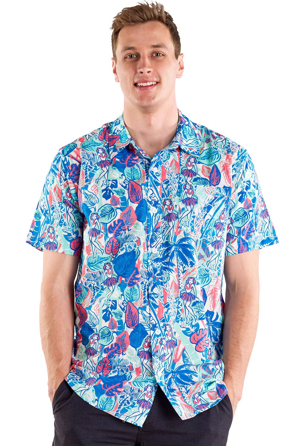 Tipsy Elves Men's Vacation The Island Breeze Hawaiian Shirt Size X-Large