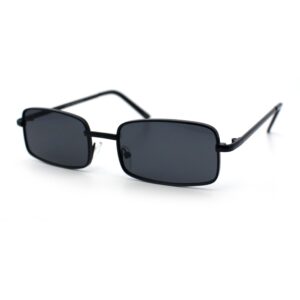 SA106 Mens Retro Vintage Narrow Rectangular Pimp Metal Sunglasses